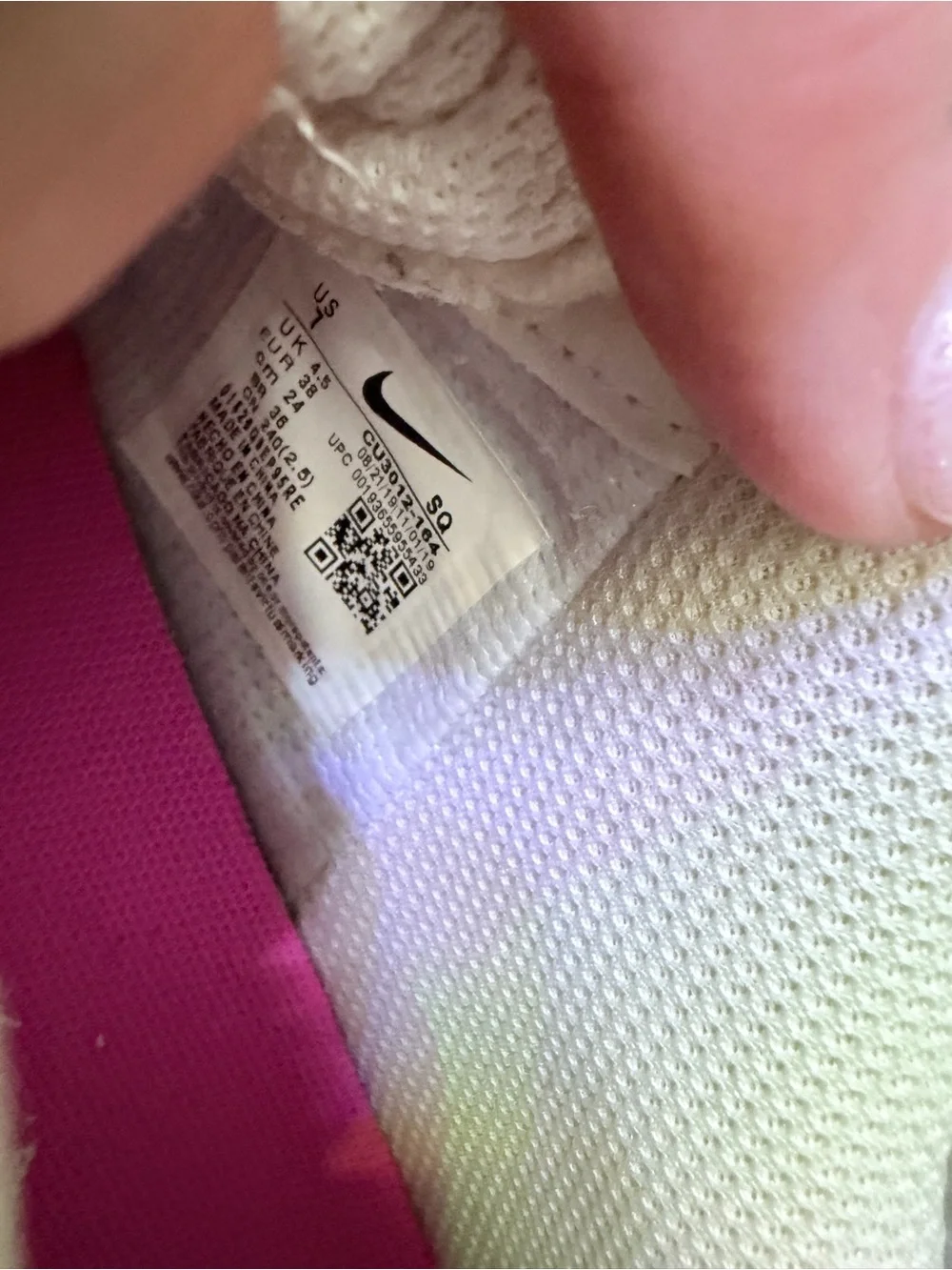 Nike Air White Sneakers with Pastel Rainbow Accents